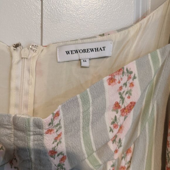 We Wore What Rosewood Cap Sleeve A-line Gown Midi Dress Multicolor Size 14 - Picture 9 of 10